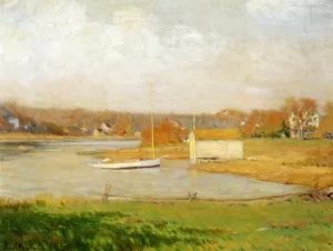 On the Mianus River painting by Leonard Ochtman