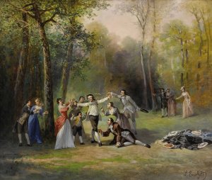 Blind Man's Bluff by Leonard Saurfelt Oil Painting