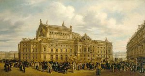L'Opera Garnier vu de la rue Auber, vers 1880, 9eme arrondissement by Leonard Saurfelt Oil Painting