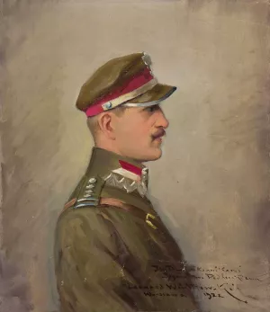 Colonel Zygmunt Podhorski Oil painting by Leonard Wintorowski