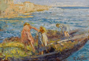 Ritorno Dall'orto, Chioggia by Leonardo Bazzaro Oil Painting