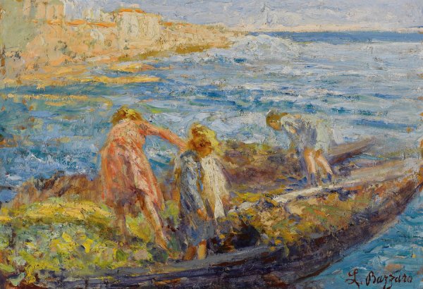 Ritorno Dall'orto, Chioggia by Leonardo Bazzaro - Hand-Painted Oil Painting Reproduction