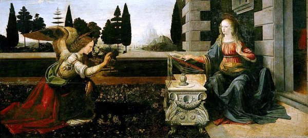 Main Product Photo of Annunciation Painting by Leonardo Da Vinci