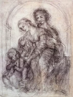 Design for St Anne by Leonardo Da Vinci - Oil Painting Reproduction