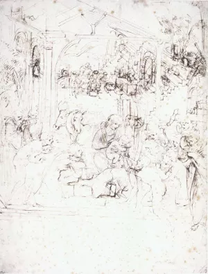 Design for the Adoration of the Magi Oil painting by Leonardo Da Vinci