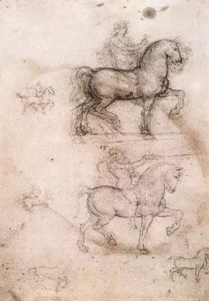 Equestrian Monument by Leonardo Da Vinci Oil Painting