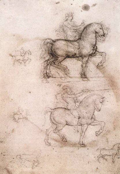 Main Product Photo of Equestrian Monument Painting by Leonardo Da Vinci