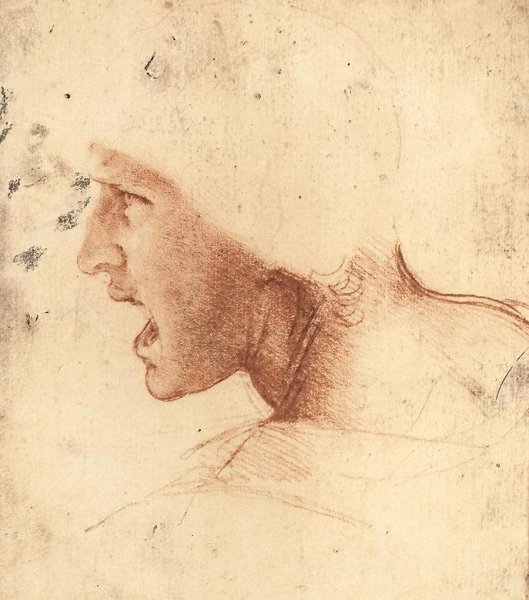 Main Product Photo of Head of a Warrior Painting by Leonardo Da Vinci