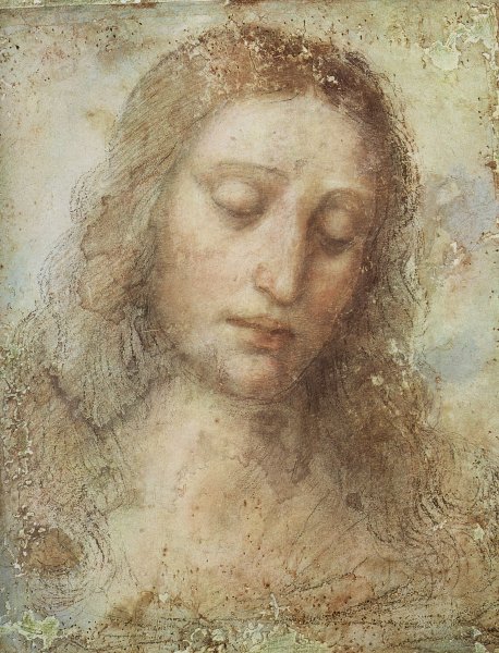 Main Product Photo of Head of Christ Painting by Leonardo Da Vinci