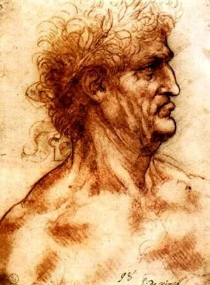 Herculean Profile of a Warrior by Leonardo Da Vinci Oil Painting