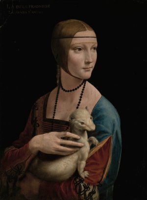 Lady with an Ermine - Portrait of Cecilia Gallerani by Leonardo Da Vinci Oil Painting