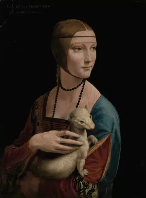Lady with an Ermine - Portrait of Cecilia Gallerani by Leonardo Da Vinci Oil Painting