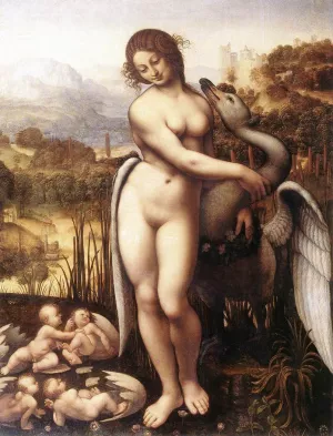 Leda and the Swan by Leonardo Da Vinci Oil Painting