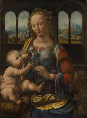 Madonna of the Carnation by Leonardo Da Vinci Oil Painting