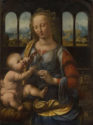 Madonna of the Carnation by Leonardo Da Vinci Oil Painting