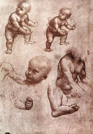 Study of a Child by Leonardo Da Vinci - Oil Painting Reproduction