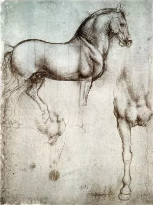 Study of Horses by Leonardo Da Vinci - Oil Painting Reproduction