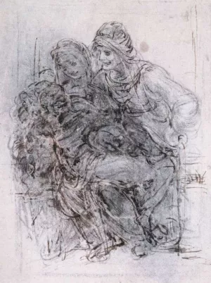 Study of St Anne, Mary and the Christ Child Oil painting by Leonardo Da Vinci