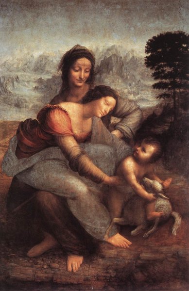 Main Product Photo of The Virgin and Child with St Anne Painting by Leonardo Da Vinci
