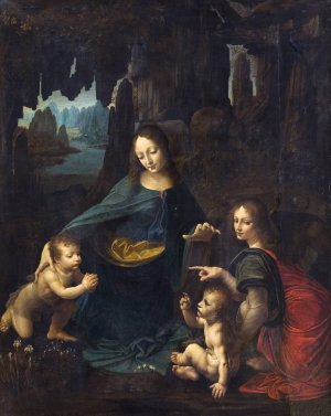 The Virgin of the Rocks by Leonardo Da Vinci Oil Painting