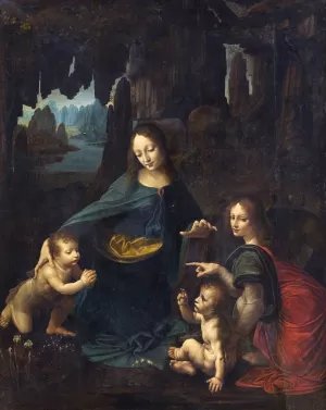The Virgin of the Rocks by Leonardo Da Vinci Oil Painting