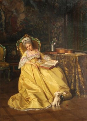 A Restful Moment by Leonardo Gasser Oil Painting
