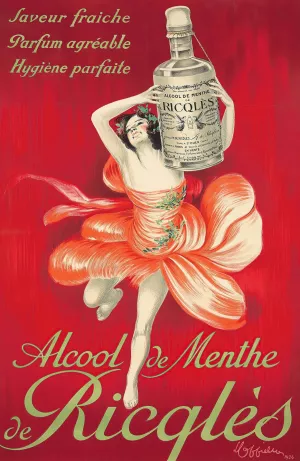 Alcool De Menthe Ricqles by Leonetto Cappiello Oil Painting