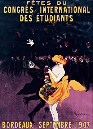Fetes du Congres international des etudiants Bordeaux Oil painting by Leonetto Cappiello