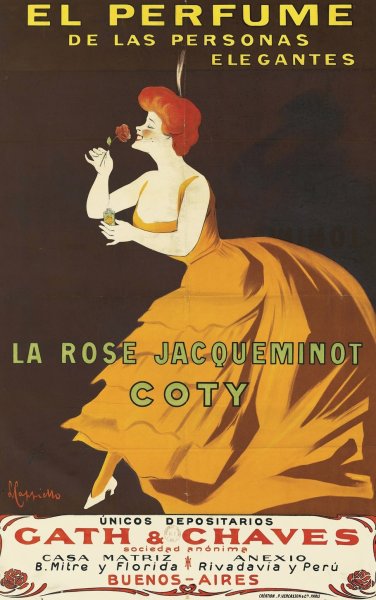 La Rose Jacqueminot Coty  by Leonetto Cappiello - Hand-Painted Oil Painting Reproduction