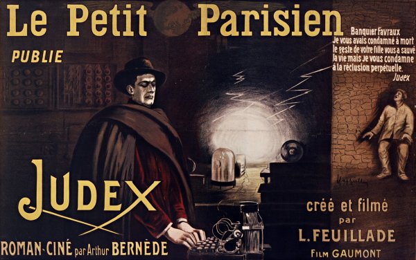 Main Product Photo of Le Petit Parisien publie Judex, roman-cine par Arthur Bernede  Painting by Leonetto Cappiello