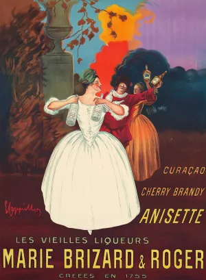 Marie Brizard and Roger Oil painting by Leonetto Cappiello