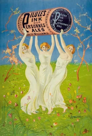 Pilules Pink Pour Personnes Pales Oil painting by Leonetto Cappiello