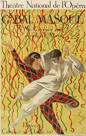 Theatre National De L'opera Grand Bal De La Mi-Careme Oil painting by Leonetto Cappiello