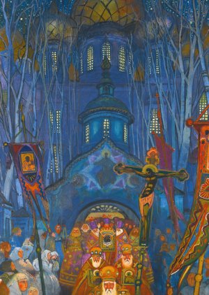 Easter Night by Leonid Mikhailovich Brailovsky Oil Painting