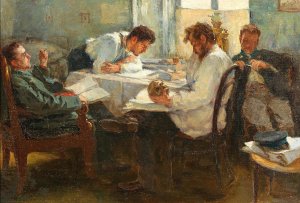 The Night Before The Exam by Leonid Pasternak Oil Painting