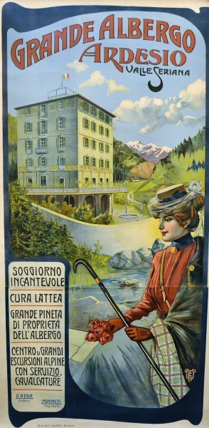Albergo Ardesio by Leonida Edel Oil Painting