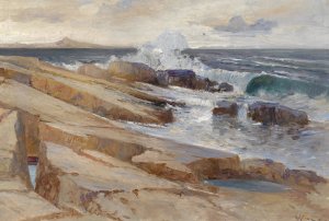 Kustenlandschaft bei Ragusa by Leontine Von Littrow Oil Painting