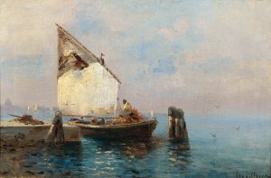 Maritime Painting by Leontine Von Littrow Oil Painting