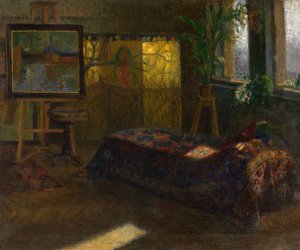 Mein Maleratelier in Abbazia by Leontine Von Littrow Oil Painting
