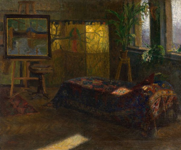 Main Product Photo of Mein Maleratelier in Abbazia  Painting by Leontine Von Littrow