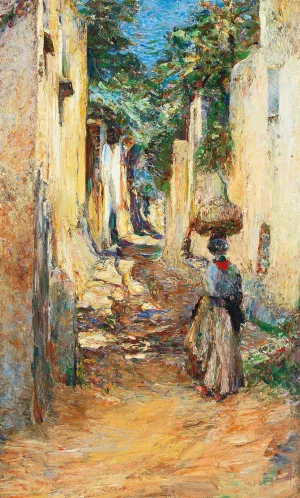 Piccola Strada Oil painting by Leontine Von Littrow