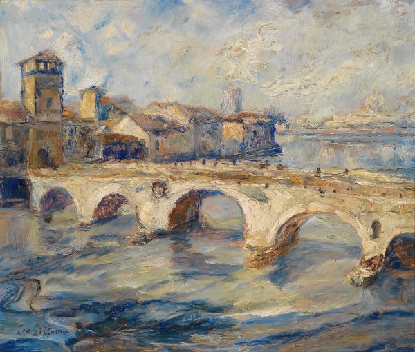 Main Product Photo of Ponte Pietra Verona Painting by Leontine Von Littrow