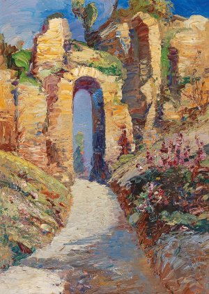 Porta Cumae by Leontine Von Littrow Oil Painting