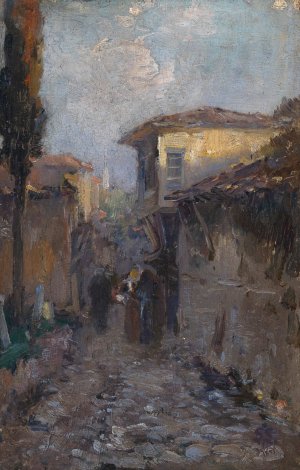 Sudliche Dorfstrase by Leontine Von Littrow Oil Painting