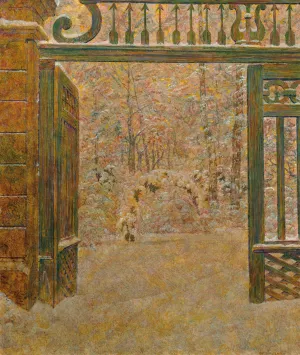 Winter im Park by Leopold Blauensteiner Oil Painting