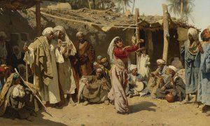 An almee's admirers by Leopold Carl Muller Oil Painting