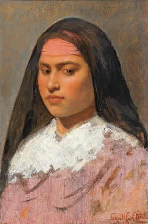 Bildnis einer Orientalin by Leopold Carl Muller Oil Painting