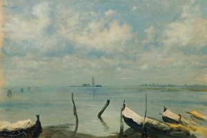 Blick von Mestre auf Venedig by Leopold Carl Muller Oil Painting
