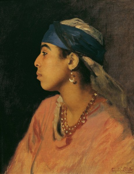 Egyptian singer by Leopold Carl Muller - Hand-Painted Oil Painting Reproduction
