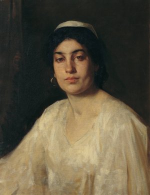 Portrait of an Egyptian woman by Leopold Carl Muller Oil Painting